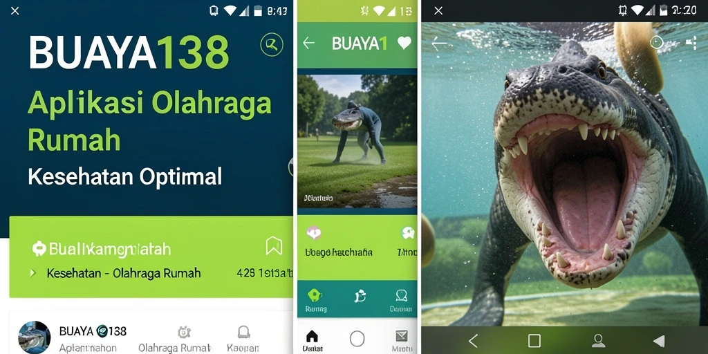 Tampilan antarmuka aplikasi Olahraga Rumah BUAYA138 yang menarik dan informatif.