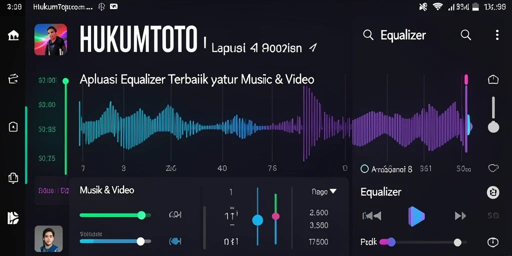 Antarmuka HUKUMTOTO yang menarik untuk pengaturan Equalizer.