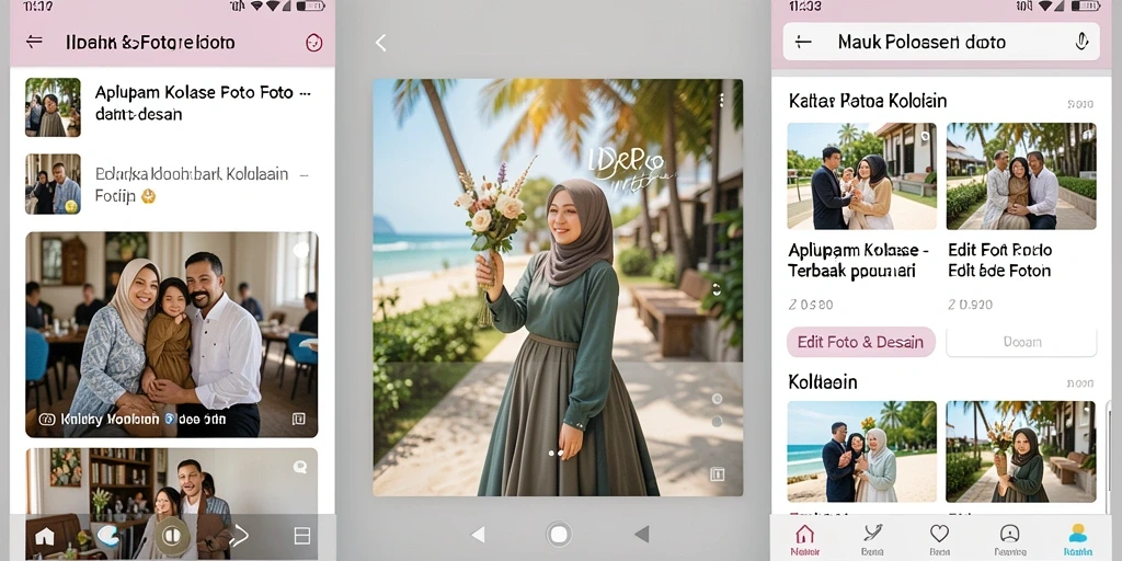 Tampilan antarmuka pengguna IDRRP yang sederhana dan intuitif saat membuat kolase foto.
