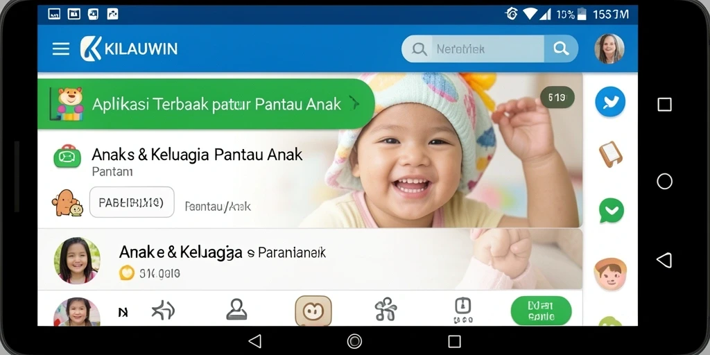 Antarmuka KILAUWIN yang informatif untuk memantau anak.