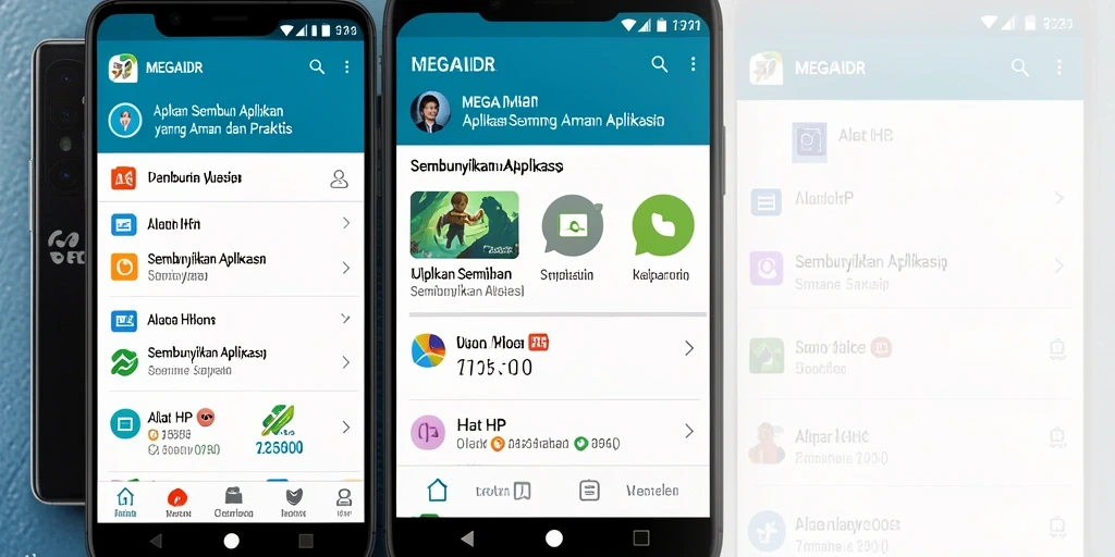 Antarmuka MEGAIDR yang bersih dan fungsional untuk menyembunyikan aplikasi.
