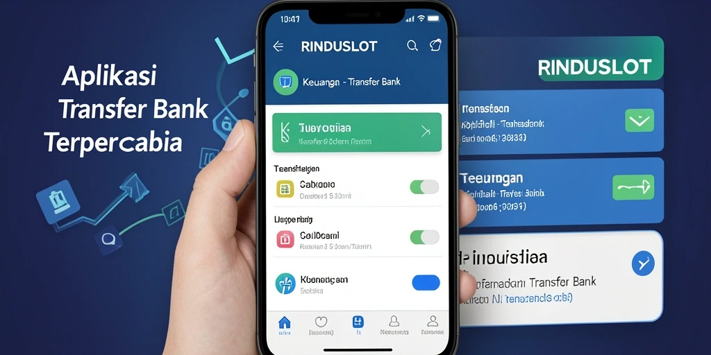 Antarmuka aplikasi RINDUSLOT untuk transfer bank yang mudah digunakan.